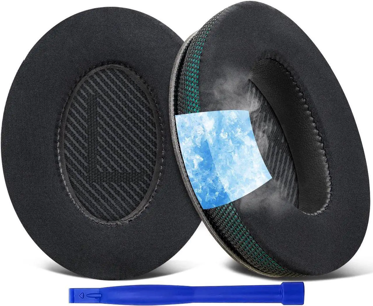 Main image of SoloWIT Cooling-Gel Ear Pads Cushions Replacement, Earpads for Bose QuietComfort 35 (QC35) and Quiet Comfort 35 II (QC35 II) Over-Ear Headphones, Noise Isolation Foam - Dark Green