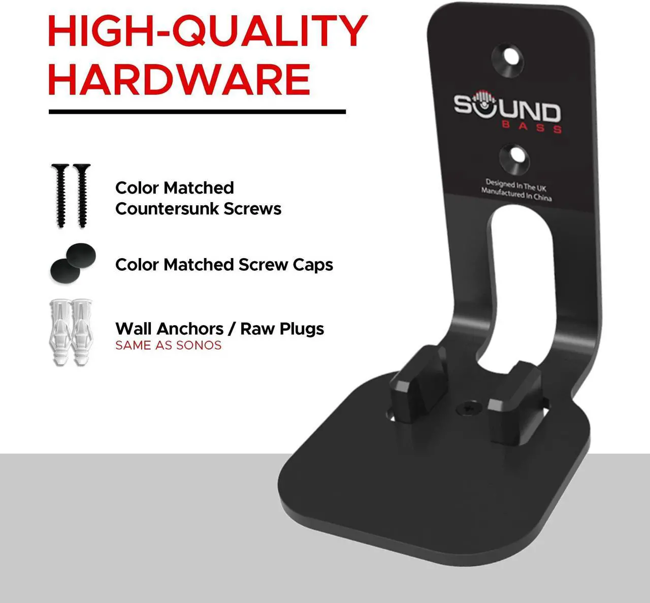 Alt view image 2 of 5 - ONE, ONE SL & Play:1 Wall Mount Bracket, Twin Pack [2pcs], Black, Compatible with Sonos ONE, ONE SL & PLAY1 Speaker