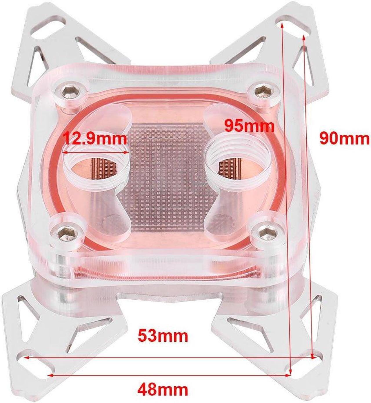 Alt view image 2 of 5 - Universal Computer CPU Water Block, Professional CPU Water Cooling Block, Computer CPU Water Cooler Block with Red Copper Base POM Cover for AMD AM4