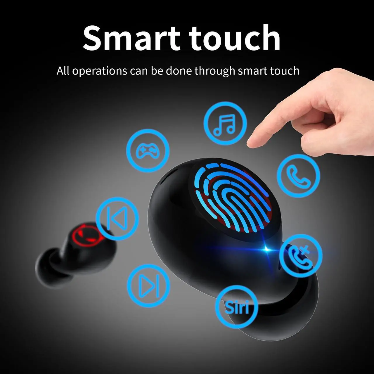Alt view image 3 of 5 - AMAFACE Ture Wireless Earbuds Gaming Bluetooth Earbuds Touch Control in-Ear Headphones with Charging Case Noise Reduction 36H Playtime Kids Earphones,No Delay Sports Earbuds