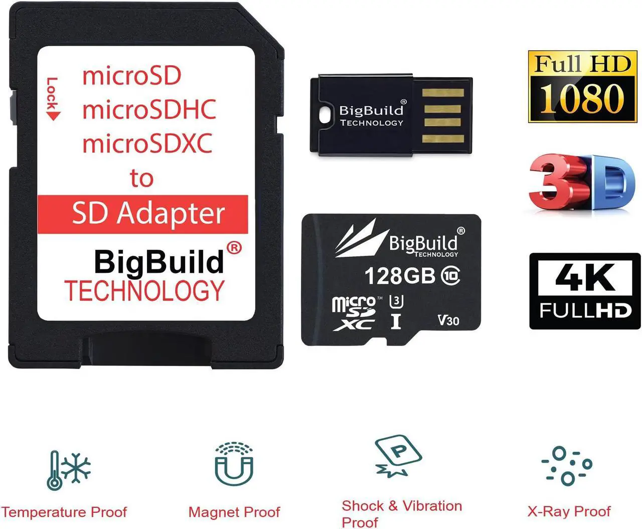 Alt view image 3 of 5 - eMemoryCards 128GB Ultra Fast 100MB/s U3 microSDXC Memory Card for Sony Handycam HDR-CX405, HDR-PJ410B Camcorder