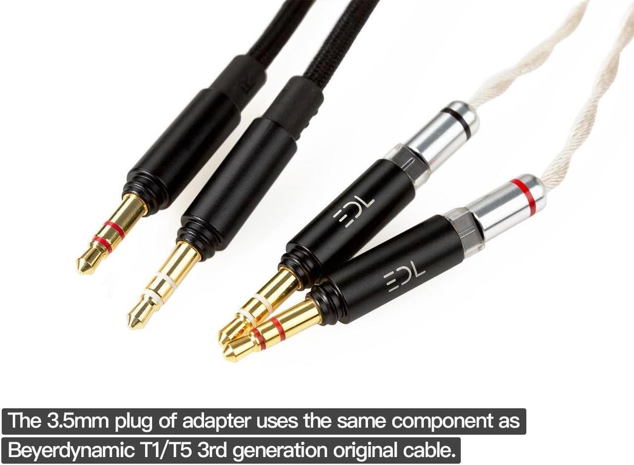Alt view image 5 of 5 - Easy Dock Lab Dual 3.5mm Adapter for Headphones, Sony, Hifiman, Beyerdynamic, Denon, etc, Hi-Res Over Ear Adapter (2pin Female concave to 3.5mm Male)