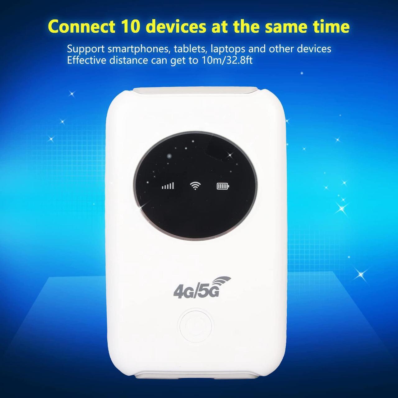 Alt view image 4 of 5 - Mobile Hotspot, 4G LTE USB Modem 300Mbps Unlocked 5G High Speed Hotspot with SIM Card Slot Portable Router for Travel, Business Trip, Work