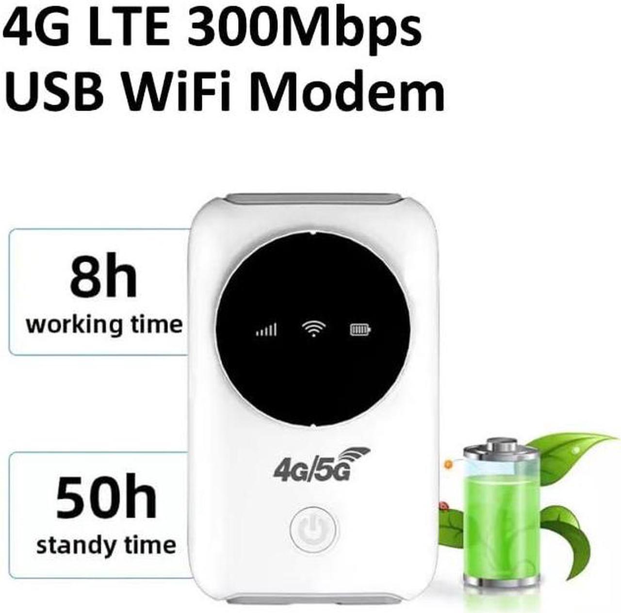 Alt view image 5 of 5 - Mobile Hotspot, 4G LTE USB Modem 300Mbps Unlocked 5G High Speed Hotspot with SIM Card Slot Portable Router for Travel, Business Trip, Work