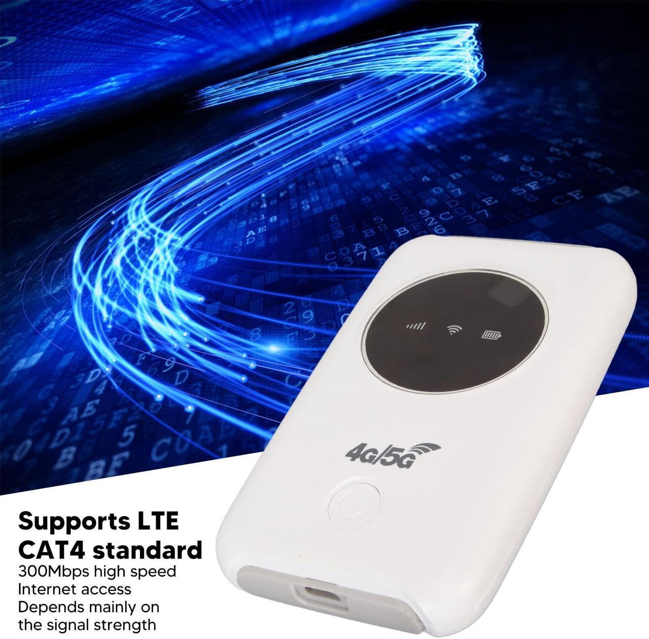Alt view image 3 of 5 - Mobile Hotspot, 4G LTE USB Modem 300Mbps Unlocked 5G High Speed Hotspot with SIM Card Slot Portable Router for Travel, Business Trip, Work
