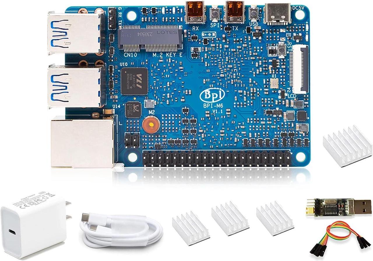 Main image of Banana Pi BPI-M6 LPDDR4 4GB Single Board Computer with Synaptics VS680 Cortex-A73 M3 CPU 6.75Tops NPU Imagination GE9920 GPU for AI Edge computing/Media Center/Video Call Support Android Linux