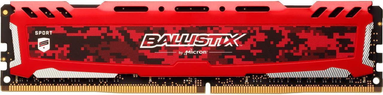 Main image of Ballistix Sport LT 8GB Single DDR4 2666 MT/s (PC4-21300) DR x8 DIMM 288-Pin Memory - BLS8G4D26BFSE (Red)