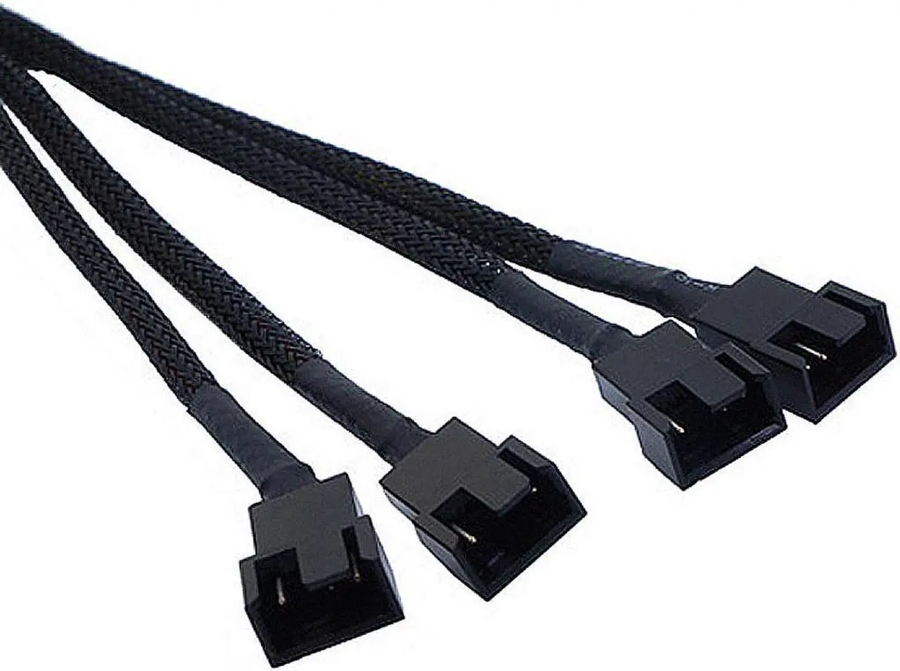 Alt view image 5 of 5 - PWM Fan Splitter Cable Hub 1 to 4 Power Adpater,Motherboard PMW 4-pin Fan Sleeved Braided Y Splitter Internal Power Extension Cable for Computer CPU/Case Fan 1x4 Converter - 10 inches