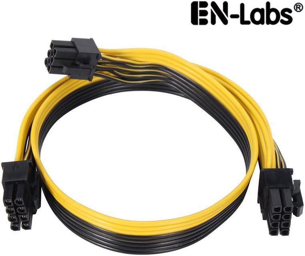 Alt view image 3 of 4 - EnLabs PCIE6P28PSPL6020 PCIe 6pin to 8pin(6+2) Male to Male PCI-E Power Splitter Cable (60CM+20CM) for GPU Power Supply Breakout Board Adapter for Ethereum Mining ETH ZEC