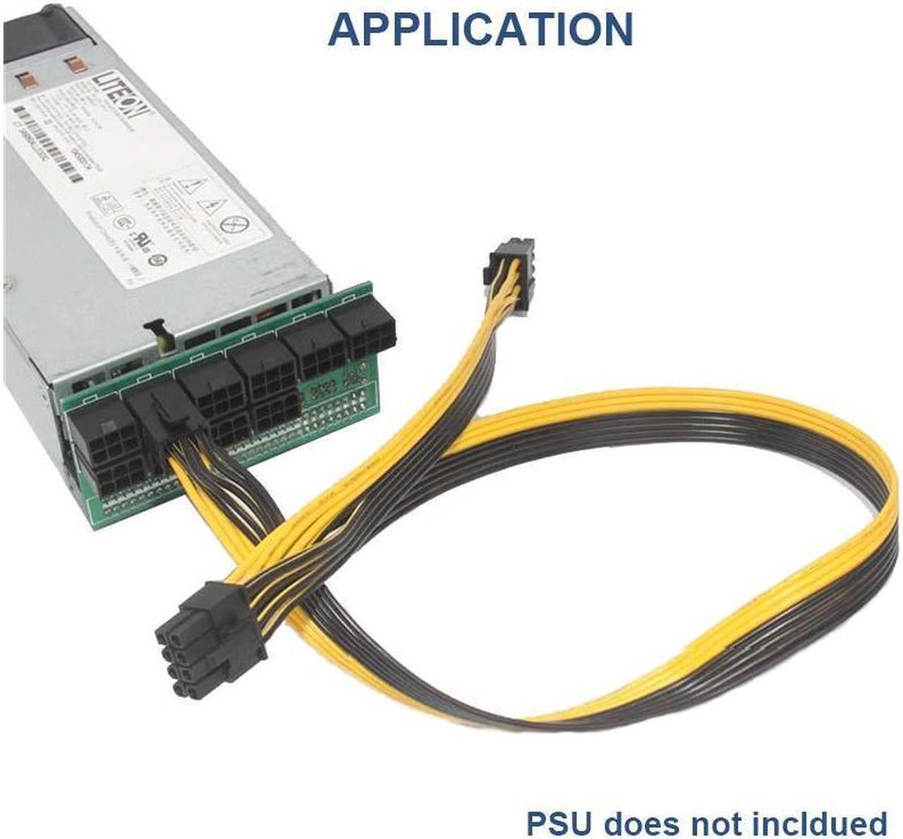 Alt view image 2 of 4 - EnLabs PCIE6P28PSPL6020 PCIe 6pin to 8pin(6+2) Male to Male PCI-E Power Splitter Cable (60CM+20CM) for GPU Power Supply Breakout Board Adapter for Ethereum Mining ETH ZEC