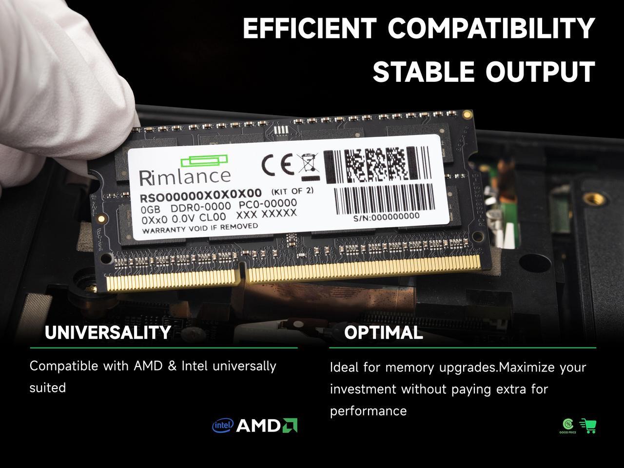 Alt view image 5 of 7 - Rimlance 4GB (1X4GB) 1.5V DDR3 1066MHZ PC3-8500 SODIMM 2RX8