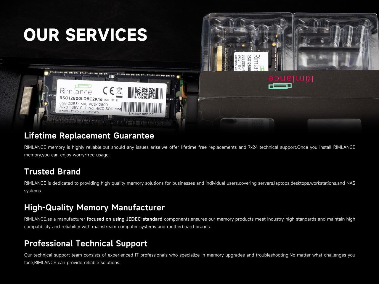 Alt view image 7 of 7 - Rimlance 4GB (1X4GB) 1.5V DDR3 1066MHZ PC3-8500 SODIMM 2RX8