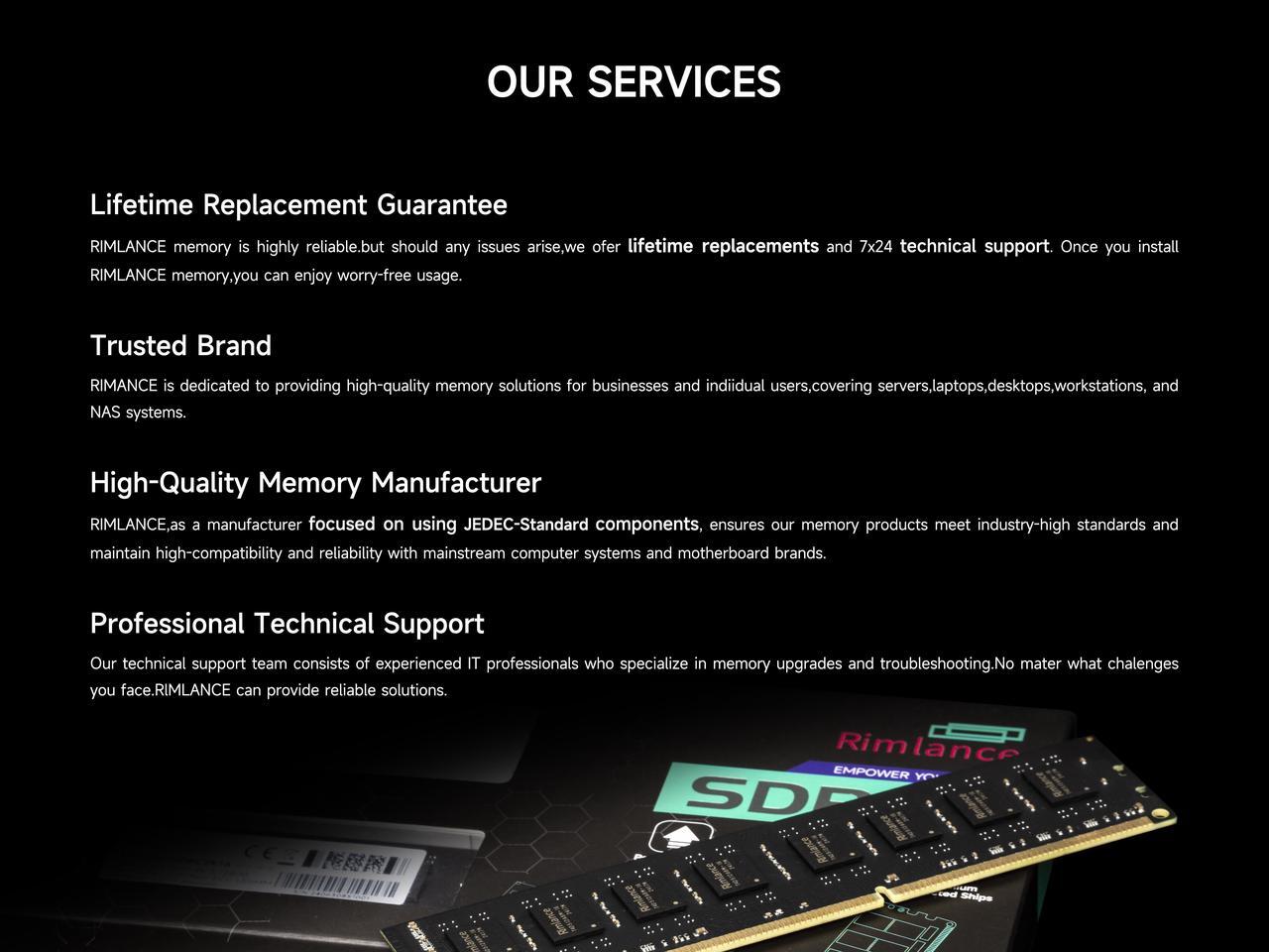 Alt view image 5 of 6 - Rimlance 16GB (2X8GB) 1.35V DDR3 1333MHZ PC3-10600 UDIMM 2RX8 Desktop Memory