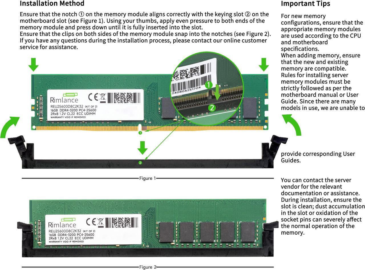 Alt view image 6 of 6 - Rimlance 16GB (2X8GB) 1.35V DDR3 1333MHZ PC3-10600 UDIMM 2RX8 Desktop Memory