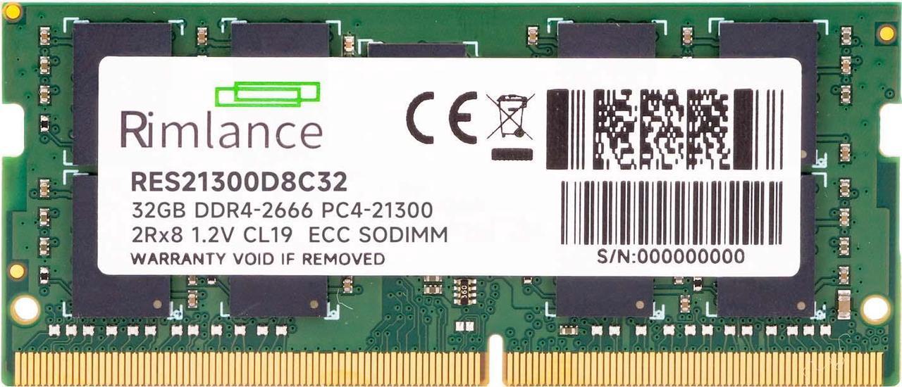Alt view image 2 of 6 - RIMLANCE RAM 32GB (1X32GB) 1.2V DDR4 2666MHz PC4-21300 ECC SODIMM 2RX8