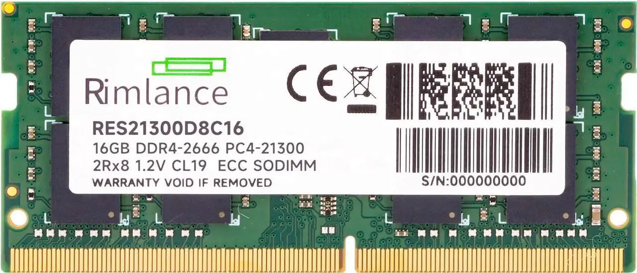 Alt view image 2 of 6 - RIMLANCE RAM 16GB (1X16GB) 1.2V DDR4 2666MHz PC4-21300 ECC SODIMM 2RX8