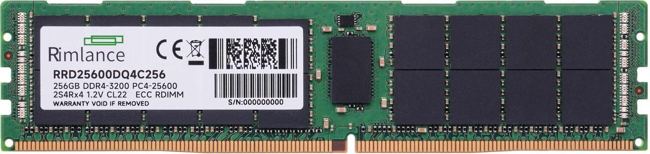 Alt view image 2 of 6 - RIMLANCE RAM 256GB(1x256GB) DDR4 3200MHz PC4-25600 2S4RX4 1.2V 288-PIN ECC Registered RDIMM Server Memory