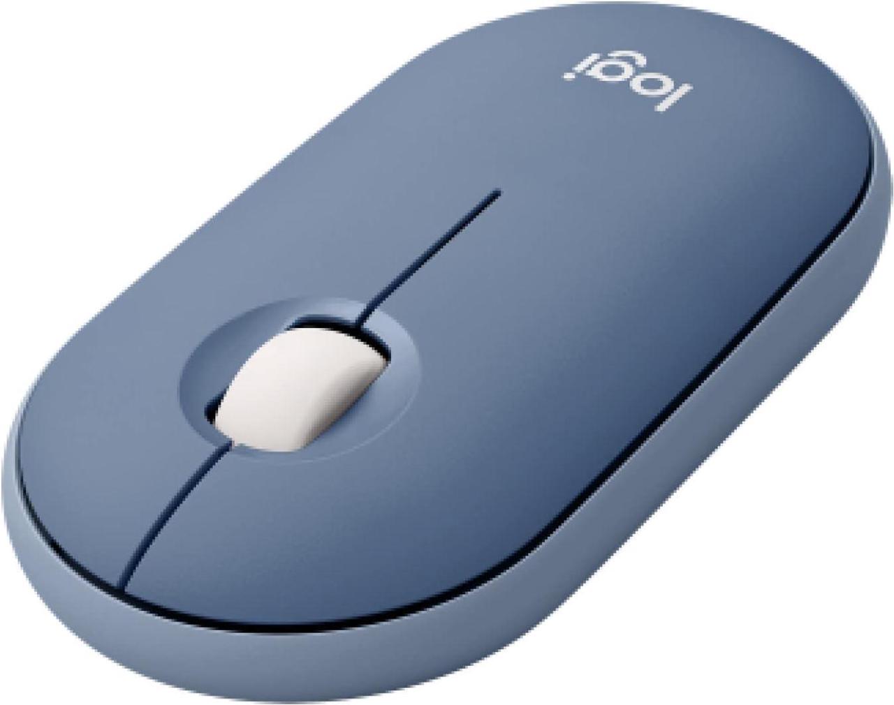 Main image of Logitech Pebble Wireless Mouse with Bluetooth or 2.4 GHz Receiver, Silent, Slim Computer Mouse with Quiet Clicks, for Laptop/Notebook/iPad/PC/Mac/Chromebook - Blueberry