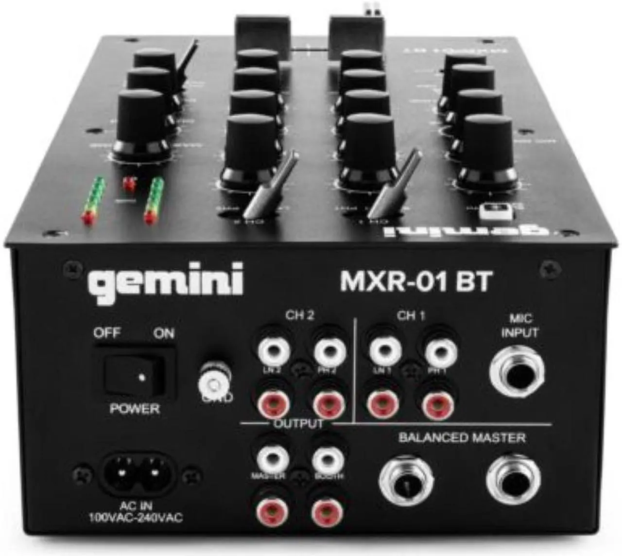 Alt view image 8 of 20 - Gemini MXR-01BT 2-Channel Professional DJ Mixer with Wireless Bluetooth