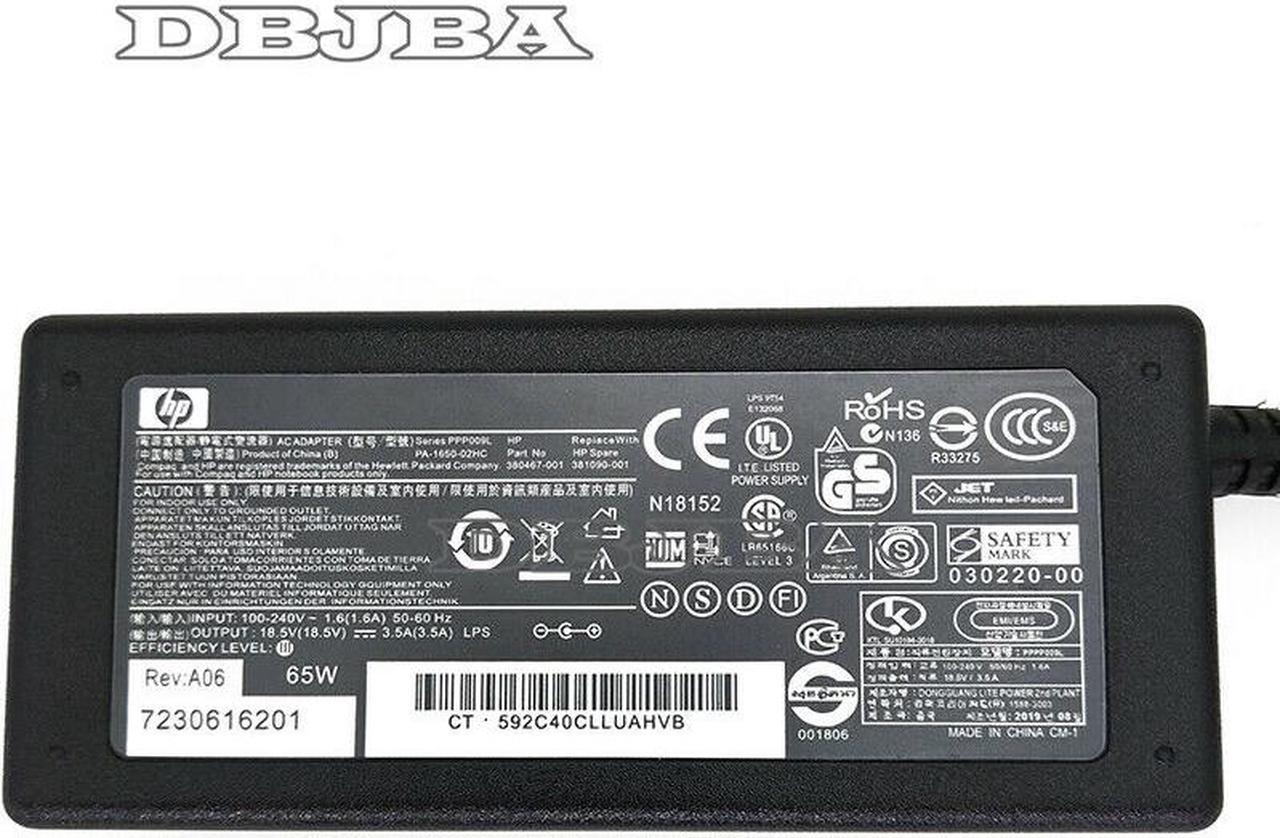 Alt view image 3 of 7 - DBTLAP 18.5V 3.5A Laptop AC Adapter For HP 519329-002 463958-001