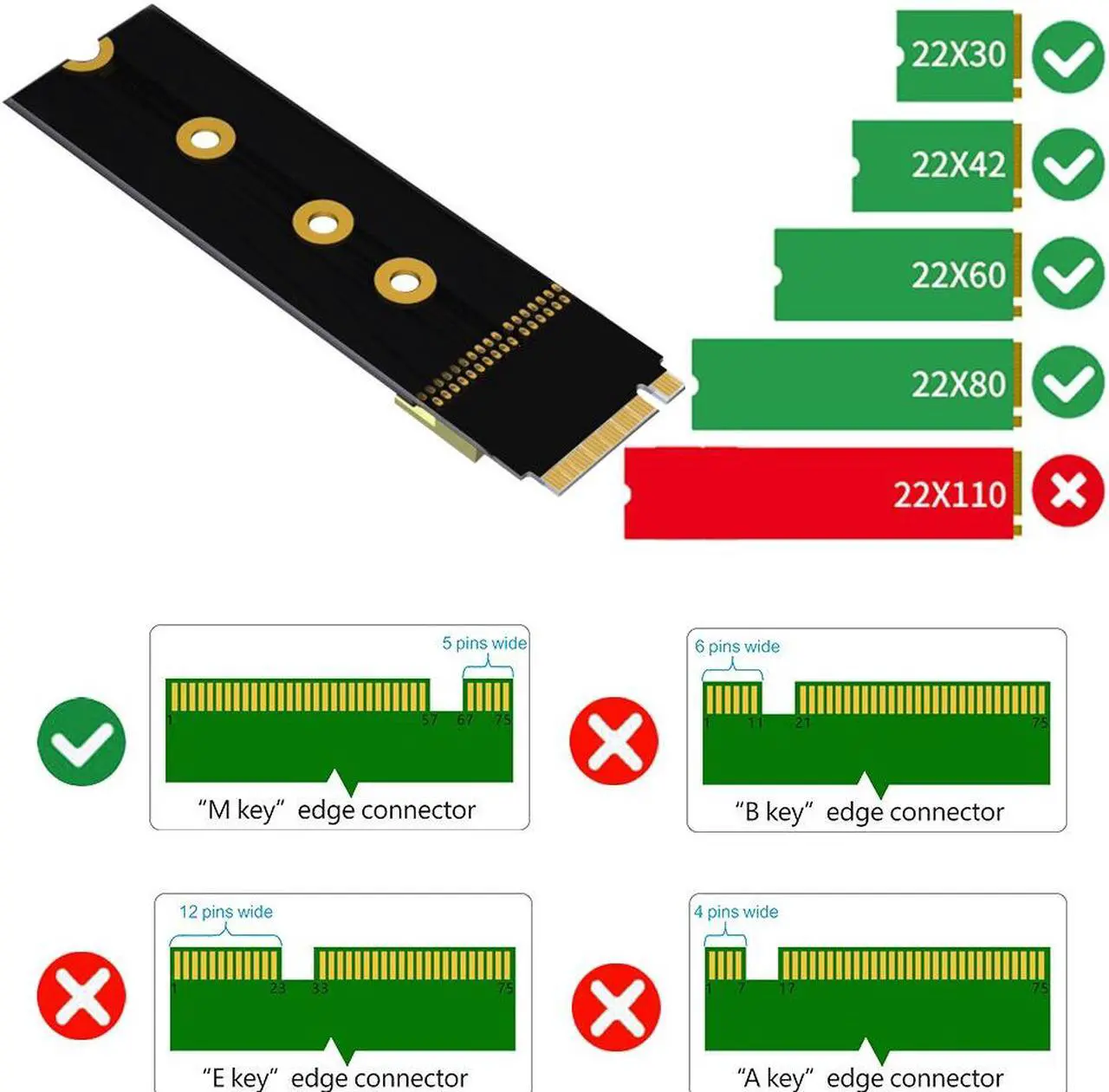 Alt view image 3 of 6 - Riser Cable 20cm SFF-8639 U.2 to NGFF M.2 Key M Extension Cable Flexible Cable Riser Card Extension Port Adapter for U2 NVME SSD