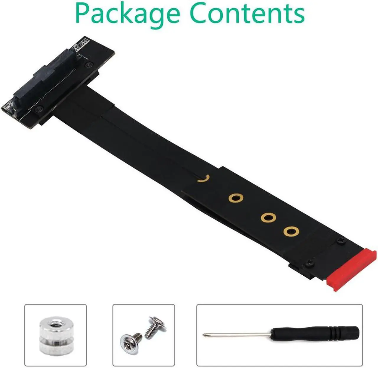 Alt view image 6 of 6 - Riser Cable 20cm SFF-8639 U.2 to NGFF M.2 Key M Extension Cable Flexible Cable Riser Card Extension Port Adapter for U2 NVME SSD