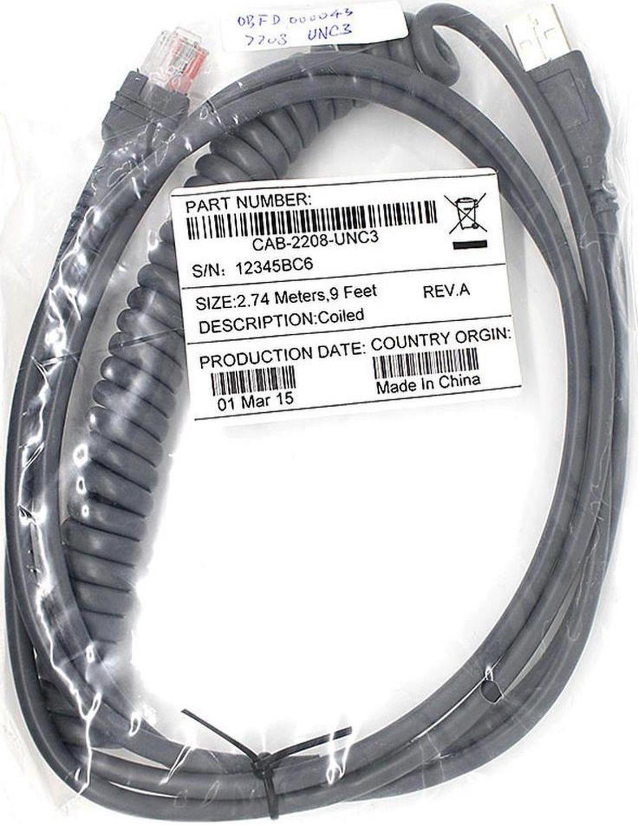 OIAGLH CBA-U01-S07ZAR 3M 10FT Musim Semi Kabel USB Kompatibel untuk Motorola Symbol LS2208 LS4208 LS7708 LS7808 Scanner Kabel