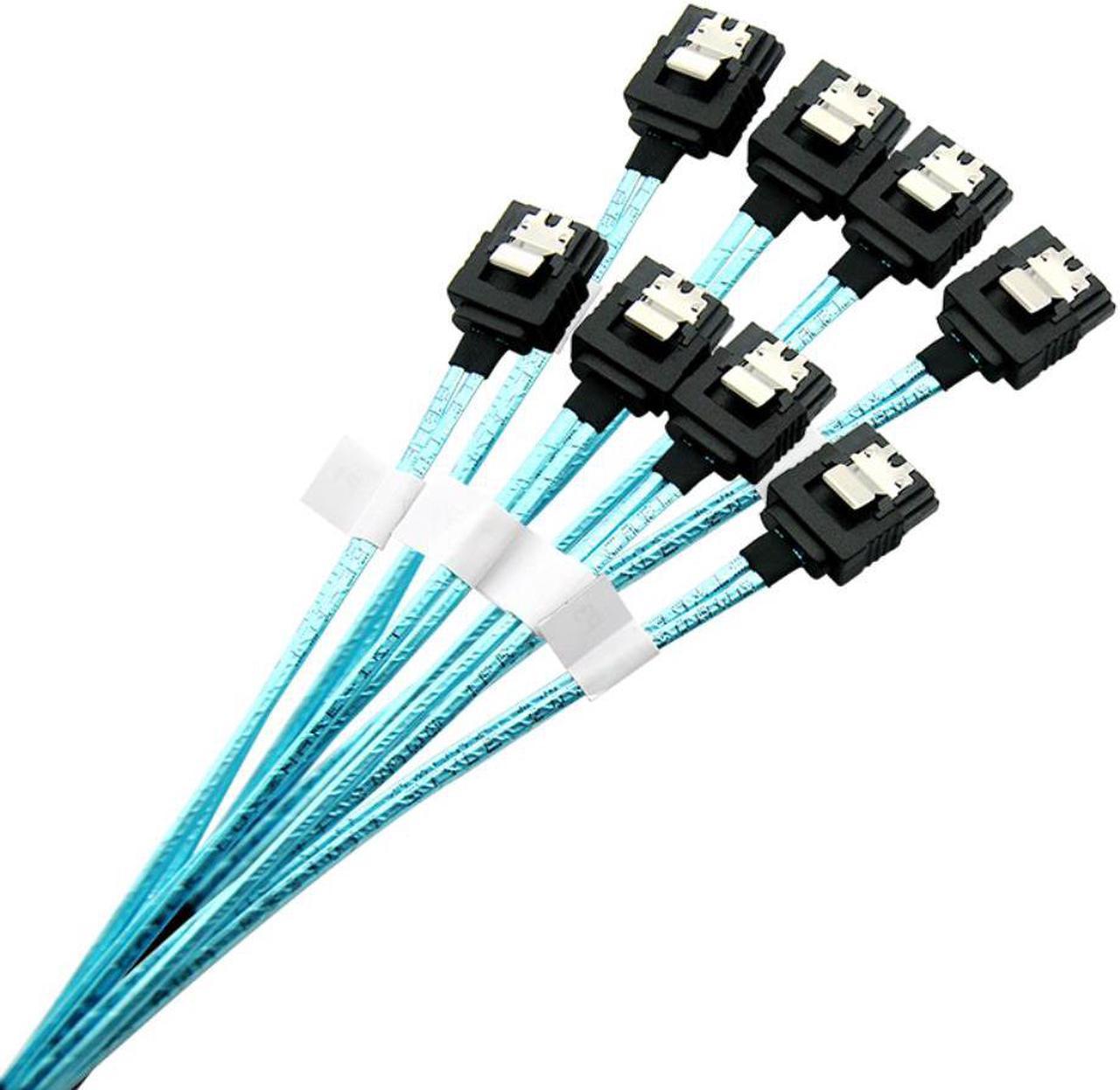 Hot Plug 7pin High Speed 6Gbps 4 SATA Cable for Server 60cm Length