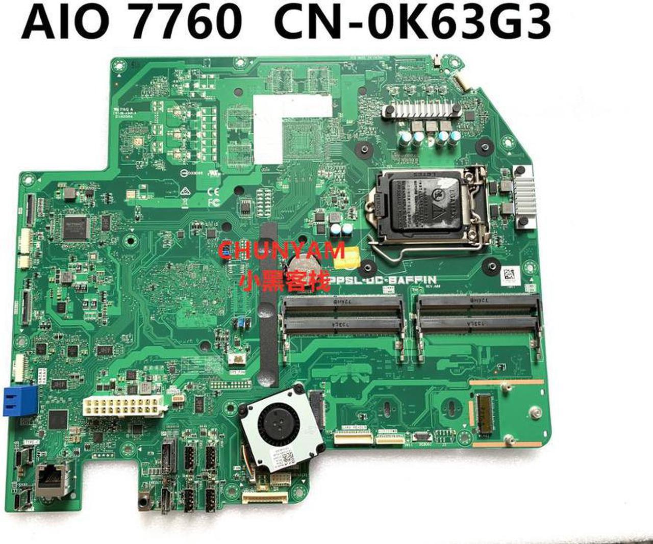 CN-0K63G3 K63G3 LGA115X For All-In-One AIO XPS 27 7760 DesKtop PC Motherboard IPPSL-DC-BAFFIN Mainboard System Borad