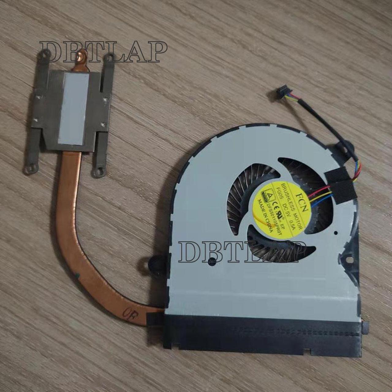 DBTLAP CPU Cooling Fan Compatible For FCN DFS501105PR0T FG0S DC5V 0.5A laptop cpu cooling cooler With heatsink AT1B9001FCS