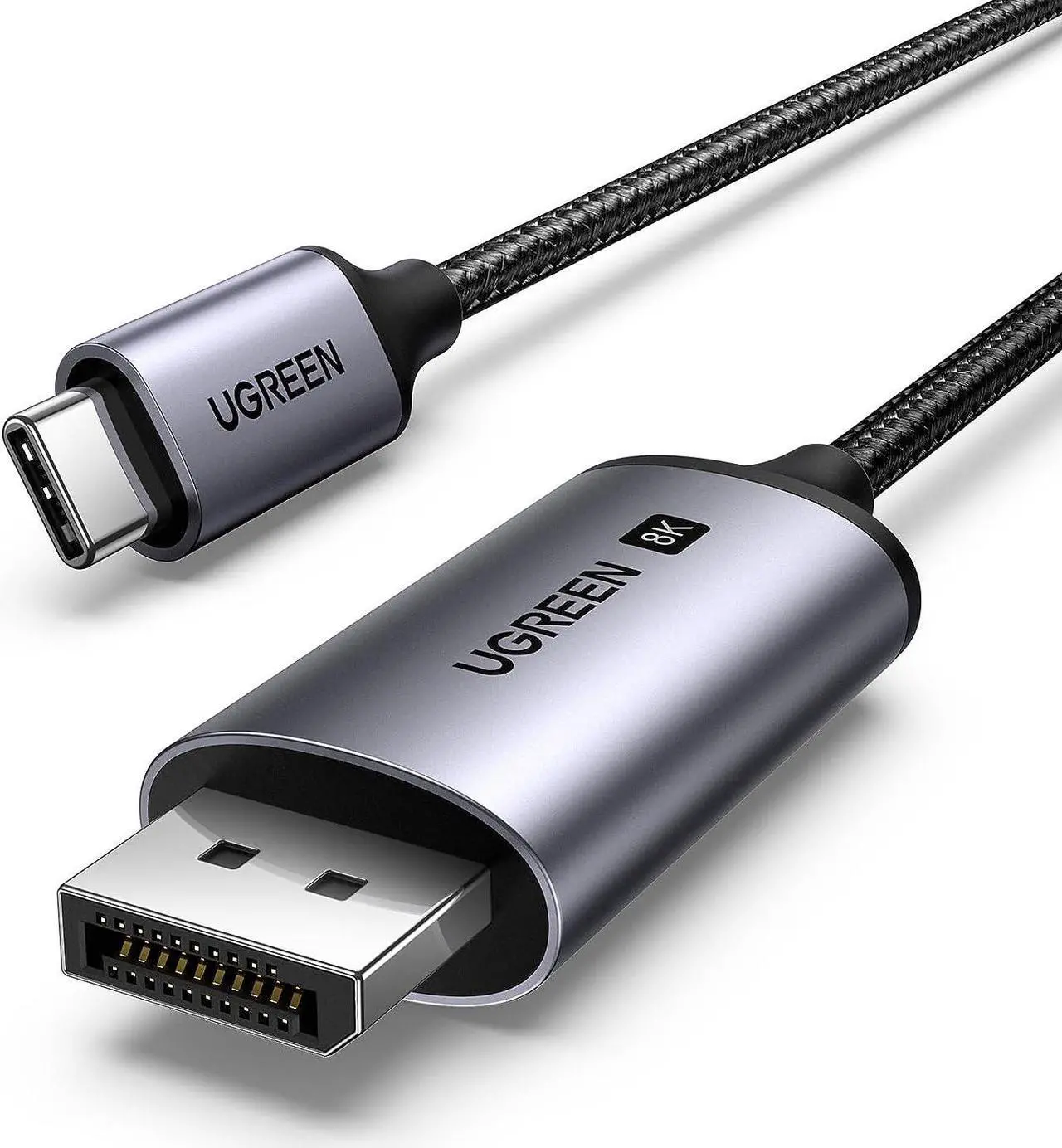 Main image of USB C to DisplayPort 1.4 Cable 8K@60Hz 4K@240Hz Thunderbolt 4/3 to DisplayPort Cord USB C to DP 1.4 32.4 Gbps Alu Braided Compatible with MacBook Pro/Air iPad Mac Mini Galaxy XPS 15 6.6FT