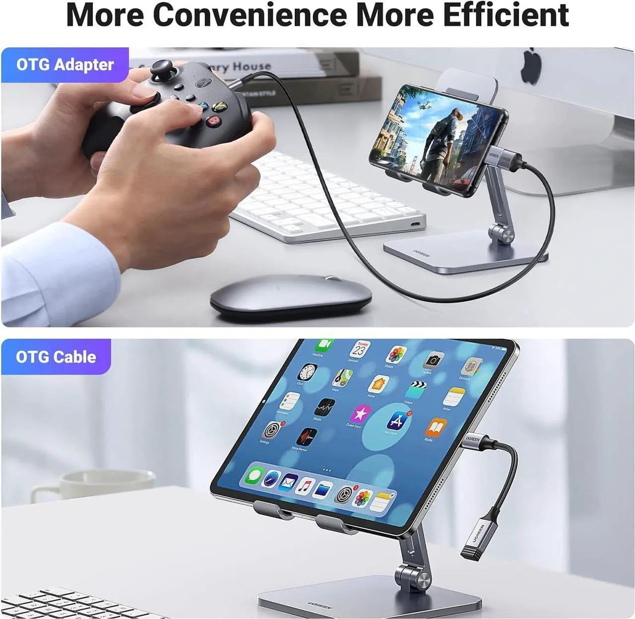 Alt view image 6 of 7 - USB C to USB A Adapter 2 Pack USB to USB C 3.2 Adapter USB C Male to USB Female Adapter Compatible with  S23 Ultra MacBook Pro 2023 / Air 2022 iPad Pro/Mini Thunderbolt 4/3 Device
