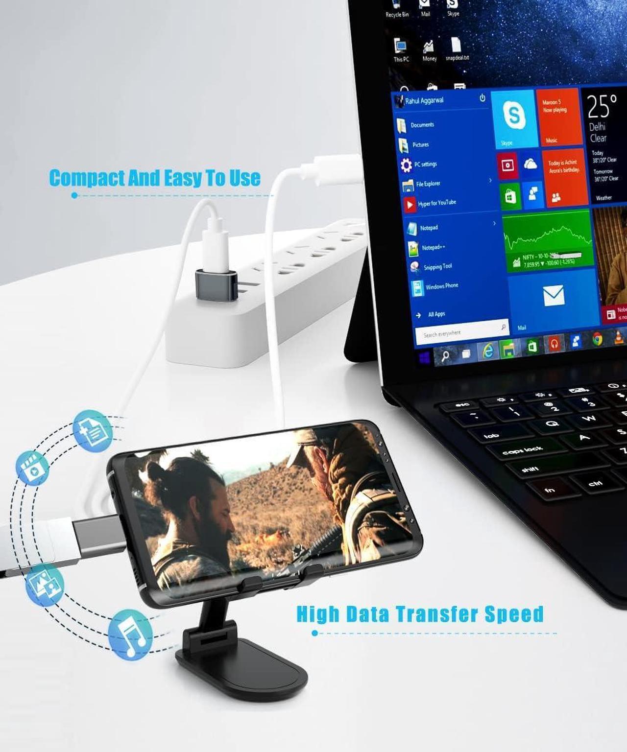 Alt view image 3 of 7 - USB Flash Drive Adapter to USB C 4-Pack Type C Flash Drive Adapter Thunderbolt 4 to Type A OTG Converter for Apple iPhone 16 15 Max MacBook Pro/Air Mac iPad Pro Samsung Galaxy S24 PC iWatch 10