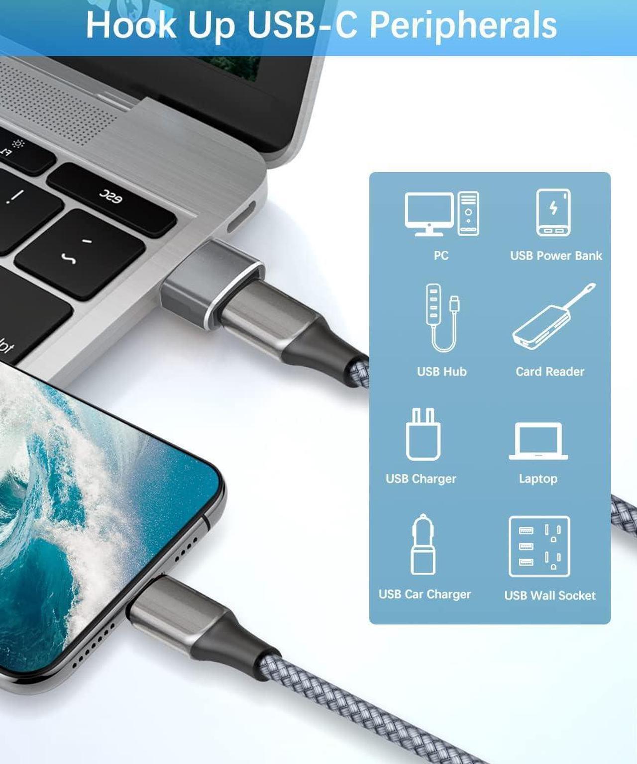 Alt view image 5 of 7 - USB Flash Drive Adapter to USB C 4-Pack Type C Flash Drive Adapter Thunderbolt 4 to Type A OTG Converter for Apple iPhone 16 15 Max MacBook Pro/Air Mac iPad Pro Samsung Galaxy S24 PC iWatch 10