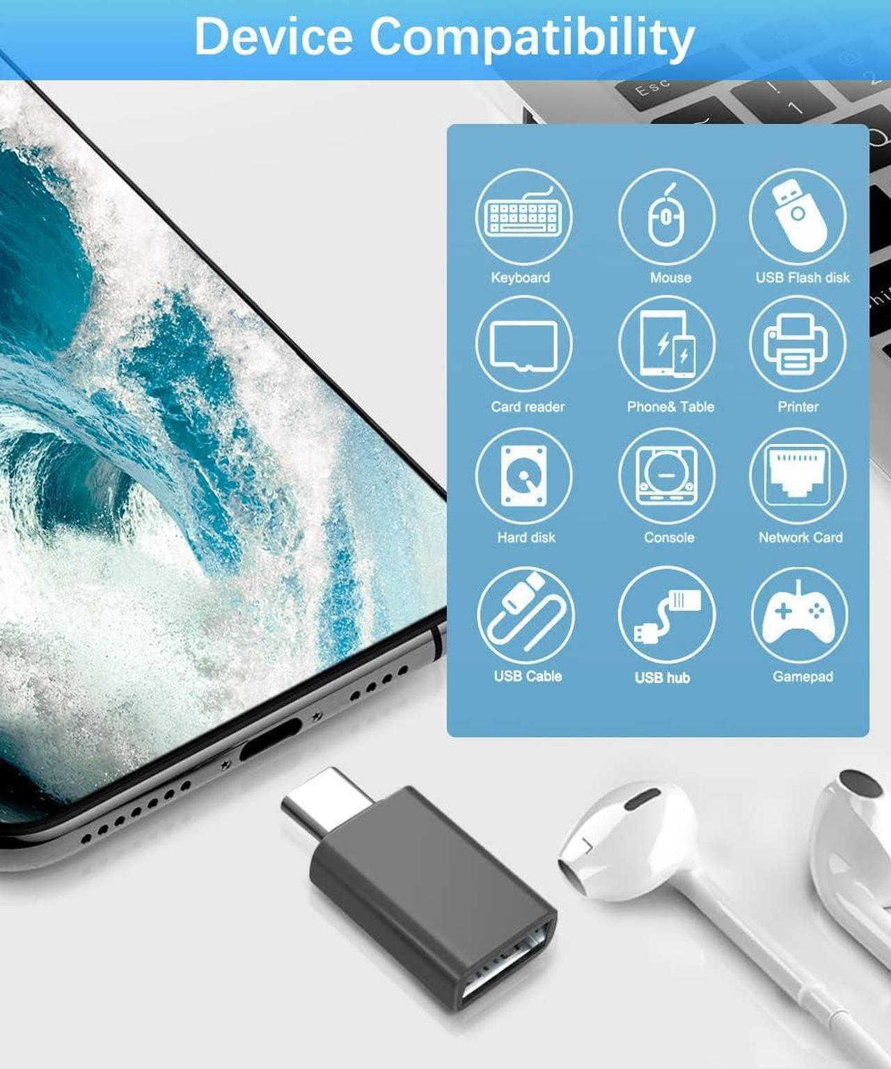 Alt view image 7 of 7 - USB Flash Drive Adapter to USB C 4-Pack Type C Flash Drive Adapter Thunderbolt 4 to Type A OTG Converter for Apple iPhone 16 15 Max MacBook Pro/Air Mac iPad Pro Samsung Galaxy S24 PC iWatch 10