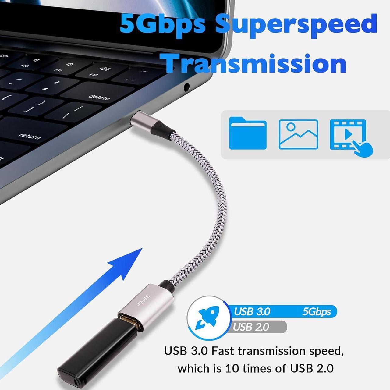 Alt view image 2 of 7 - Micro USB to USB Adapter Micro USB 2.0 OTG Cable 2 Pack Nylon Braided Aluminum Shells USB Male to USB Female for S7 LG Flash Drive Mouse Keyboard Game Controller