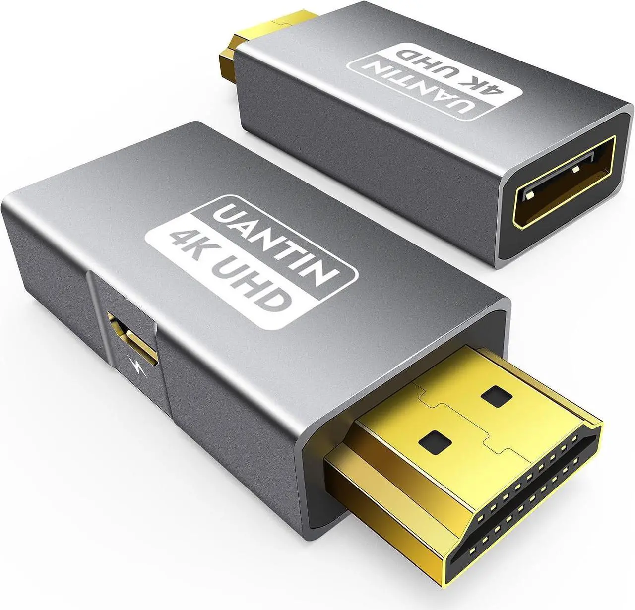 Main image of HDMI to DisplayPort Adapter (4K 60Hz 1080p 120Hz) Uni-Directional HDMI Male to DP Female Converter for Monitor Compatible with GPU Laptop AMD NVIDIA PS5 Xbox and More - 1 Pack