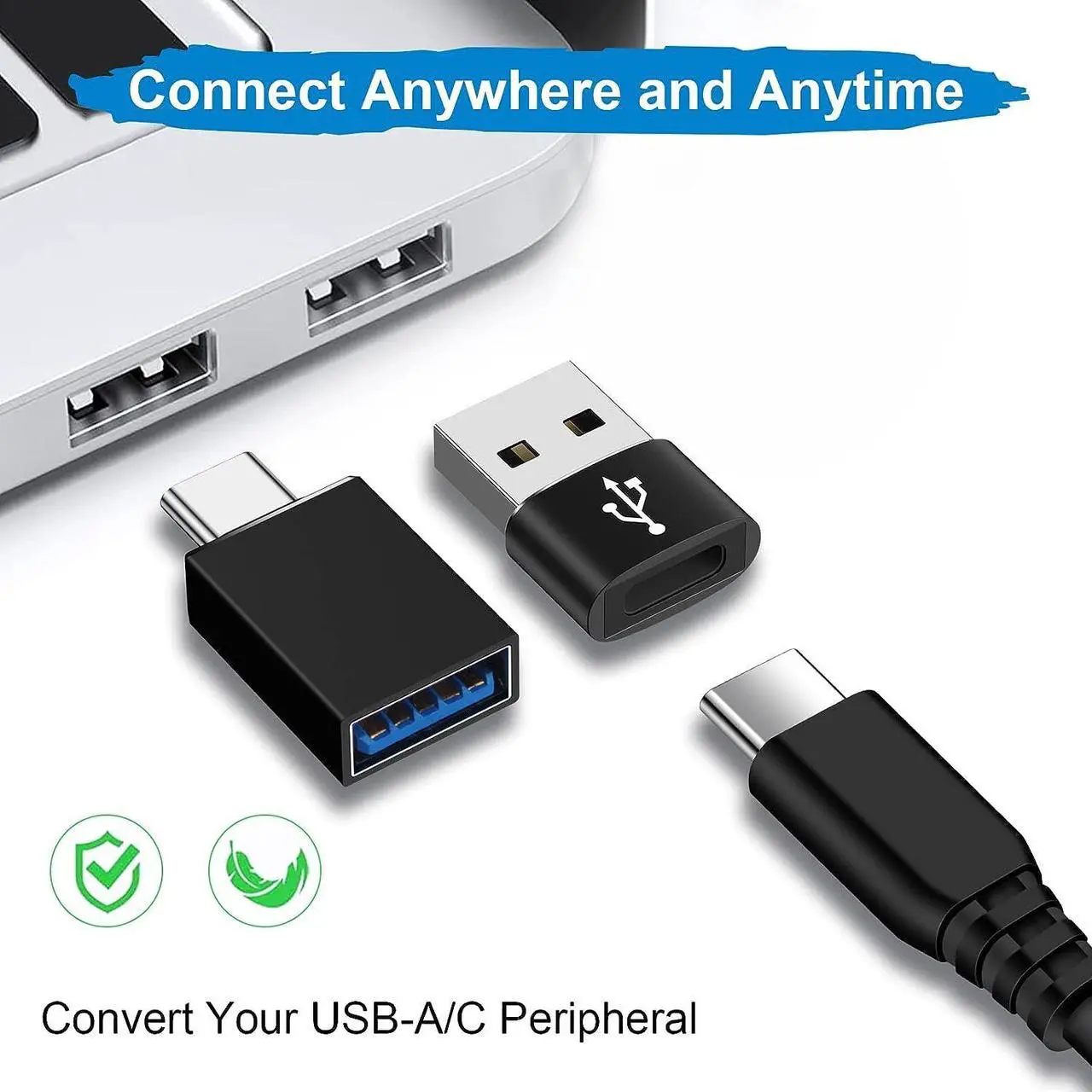 Alt view image 2 of 7 - ???????? [4 Pack] USB C to USB Adapter [USB-C to USB-A] USB to USB C Adapter [USB A to USB C] for Samsung/iPhone/PC/Airpods/iPad/MacBook/Laptop/CarPlay Female Adapter Data Transfer & Fast Charging