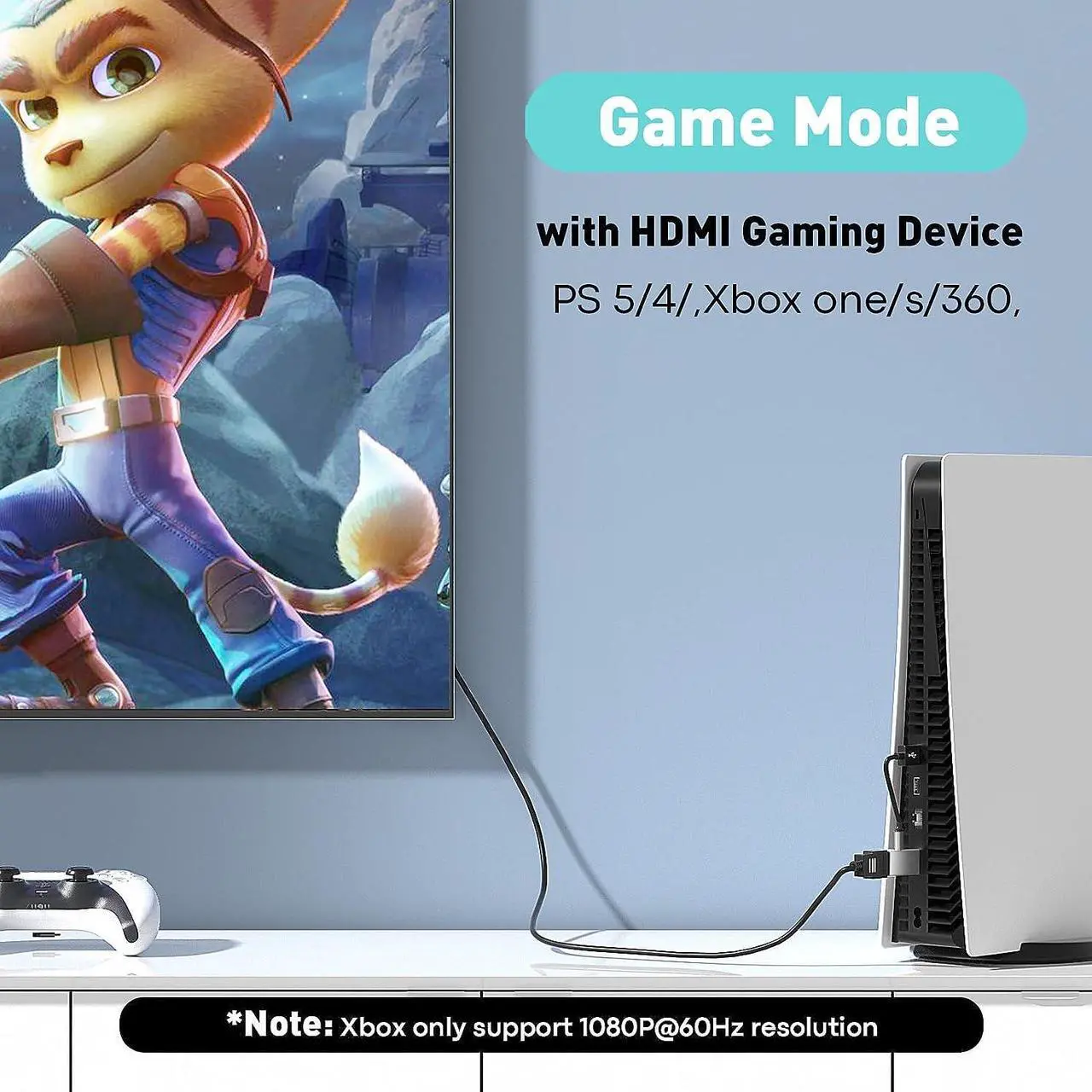 Alt view image 3 of 7 - HDMI to DisplayPort Adapter (4K 60Hz 1080p 120Hz) Uni-Directional HDMI Male to DP Female Converter for Monitor Compatible with GPU Laptop AMD NVIDIA PS5 Xbox and More - 1 Pack