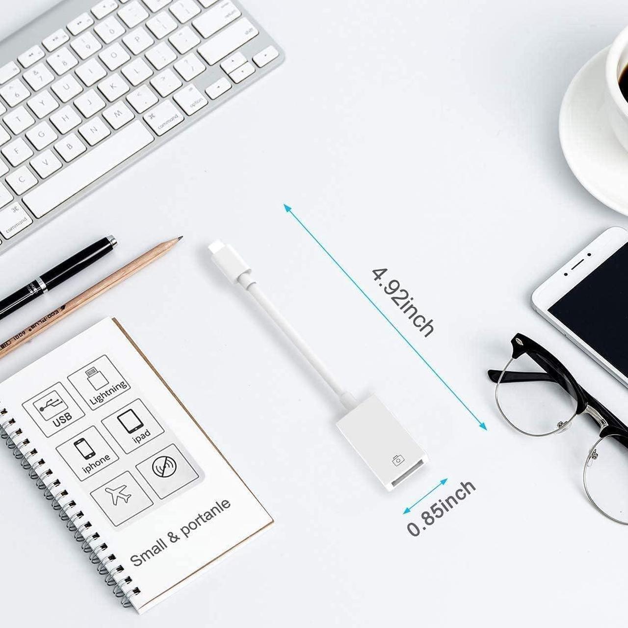 Alt view image 7 of 7 - Apple MFi Certified Lightning to USB Camera Adapter for iPhone/iPad Female USB 3.0 OTG Cable Adapter Support Connect Camera USB Flash Drive Card Reader MIDI Keyboard Mouse
