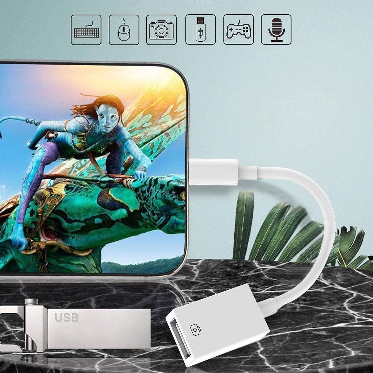 Alt view image 6 of 7 - Apple MFi Certified Lightning to USB Camera Adapter for iPhone/iPad Female USB 3.0 OTG Cable Adapter Support Connect Camera USB Flash Drive Card Reader MIDI Keyboard Mouse