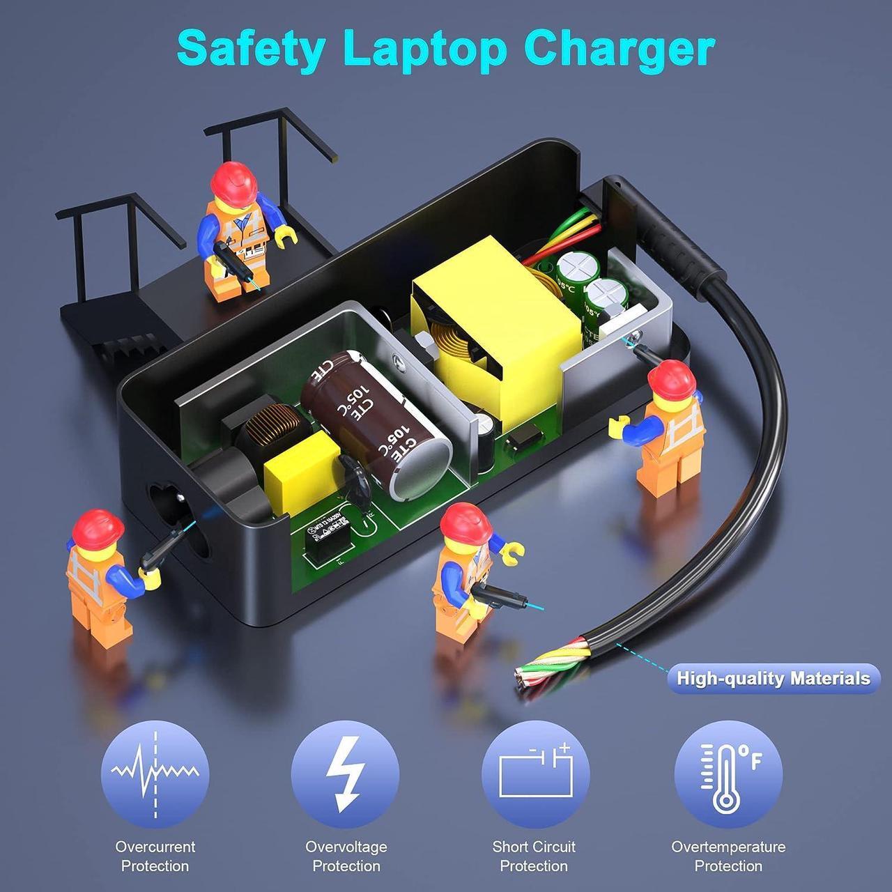 Alt view image 4 of 7 - Lenovo Laptop Charger 65W 45W AC Adapter USB C Power Supply Computer Charger Power Cord for Lenovo Ideapad Thinkpad MacBook Pro HP Dell Samsung Nintendo Switch and More USB C Laptops or Phones