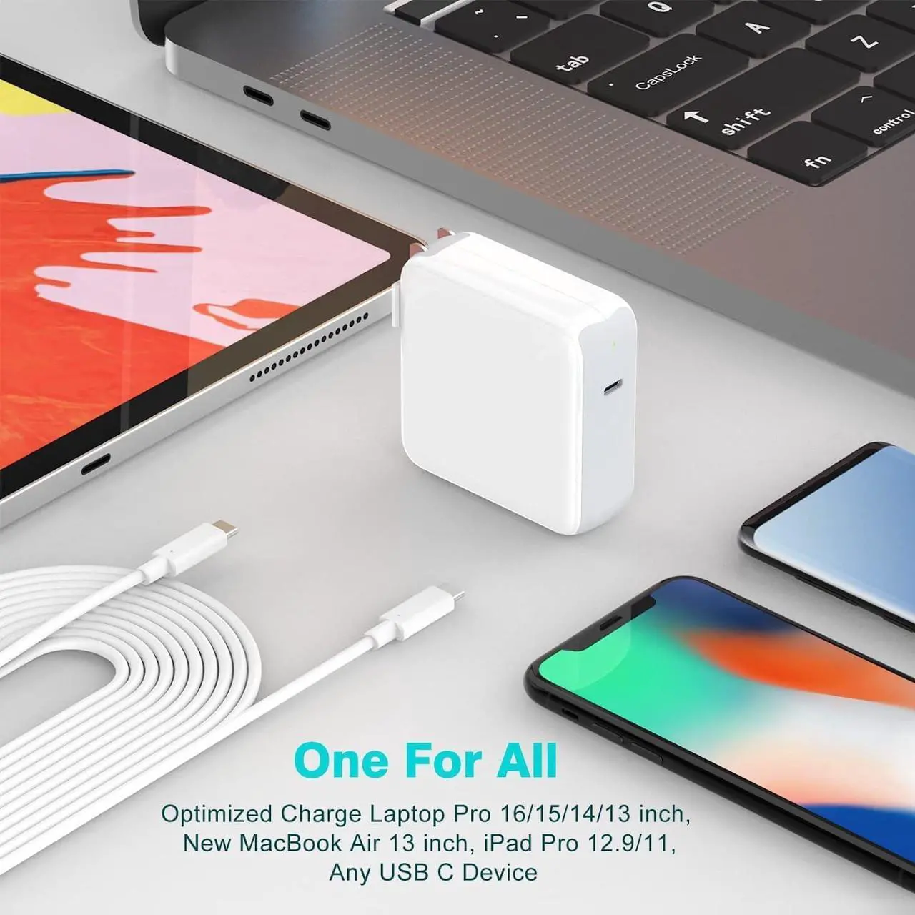 Alt view image 6 of 7 - 96W USB C Charger for MacBook Pro 16, 15, 14, 13 inch 2024, 2023, 2022, 2021, 2020, 2019, M1 M2 M3 MacBook Air, iPad Pro, USBC Laptop Power Adapter, LED, 6.6ft 5A Cable Charging as Fast as MagSafe 3