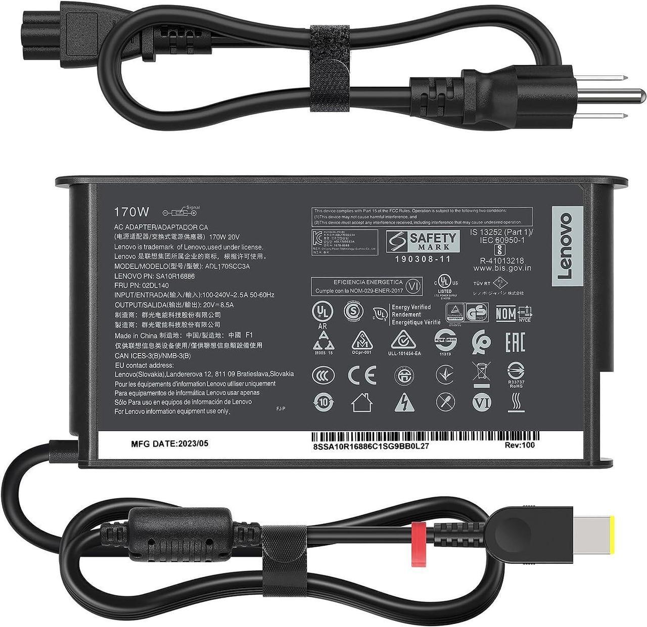 Main image of New 20V 8.5A 170W SlimC Adapter for Lenovo ThinkPad P73 P53 P70 P71 R7000 G5000 W540 Legion Y7000 Y7000P Y9000K Y520-15 R720 Y520 SA10R16886 02DL140 ADL170SCC3A 4X20S56697- Laptop Power Supply