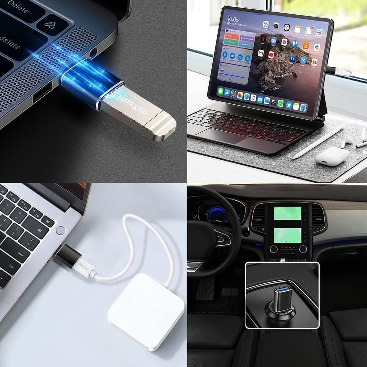 Alt view image 7 of 7 - USB C to USB Adapter Micro USB to USB C Adapter SuperSpeed Data Transfer & Fast Charging Compatible with iPhone/PC/Samsung/iPad/Laptop/MacBook/etc(4 Pack)