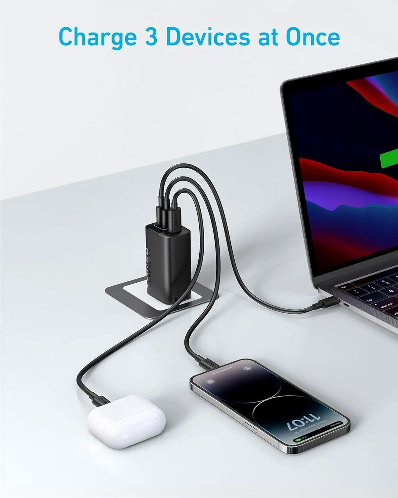Alt view image 3 of 7 - Type C Charger Fast Charging 45W USB C Charger  Chargers 2-PACK 6FT Cord for iPhone 16/16 Plus/16 Pro/16 Pro Max/iPhone 15/15 Pro Max/iPad Pro/ Galaxy S25 S24 S23 S22 S21 Android (Black)