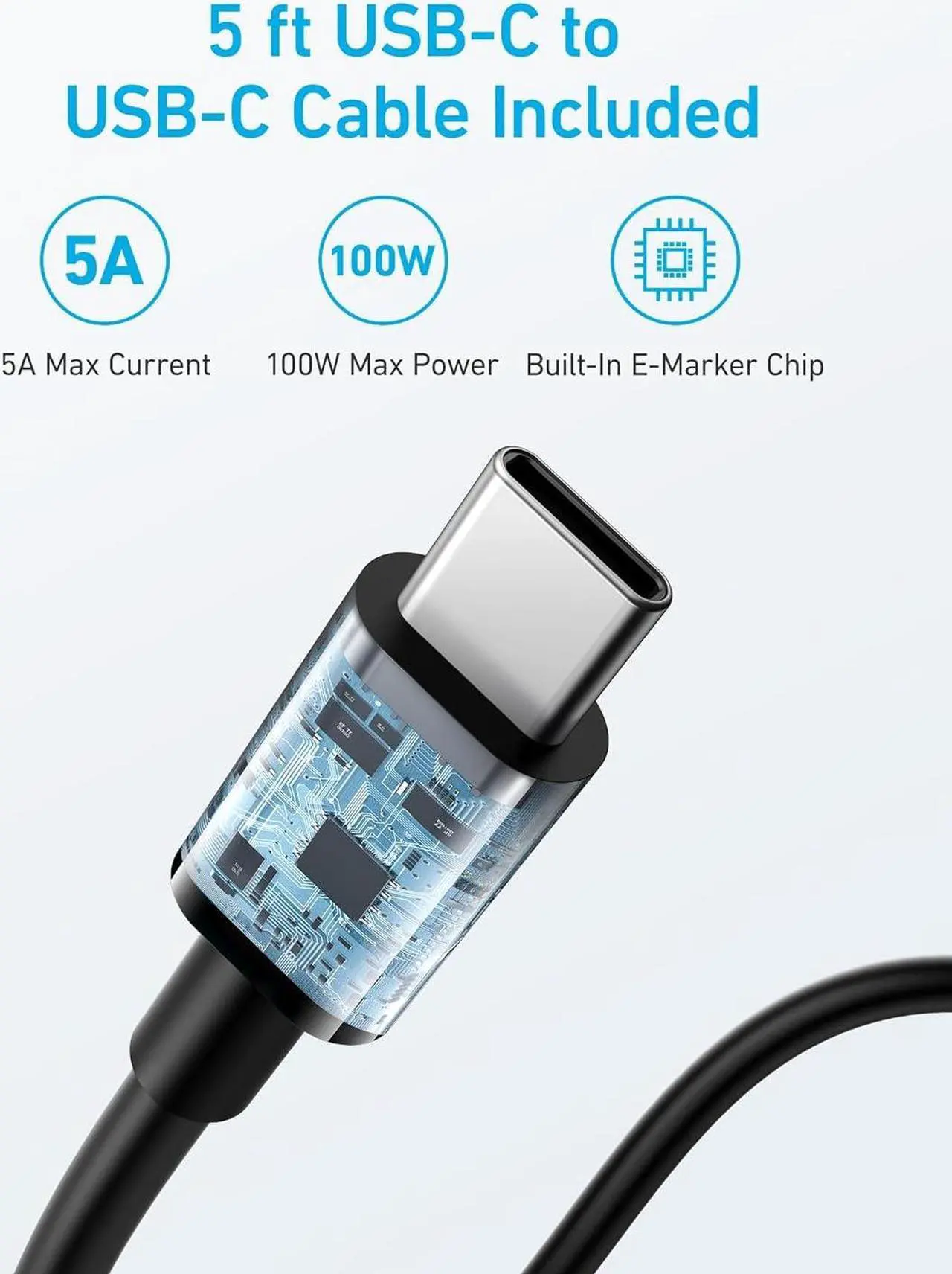 Alt view image 6 of 7 - Type C Charger Fast Charging 45W USB C Charger  Chargers 2-PACK 6FT Cord for iPhone 16/16 Plus/16 Pro/16 Pro Max/iPhone 15/15 Pro Max/iPad Pro/ Galaxy S25 S24 S23 S22 S21 Android (Black)
