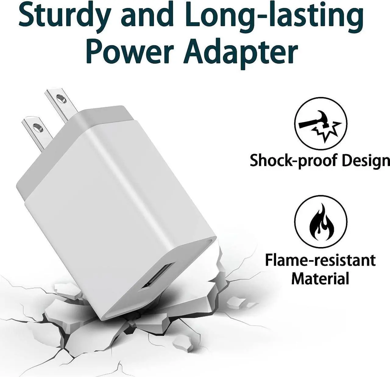 Alt view image 6 of 7 - Cube Compatible USB Wall Charger Block - 12W 4 Pack, 2.4A/5V Power Adapter for iPhone 13 12 11 Pro Max SE XS XR X 8 7 6 6S Plus, Samsung, LG, Moto, Android
