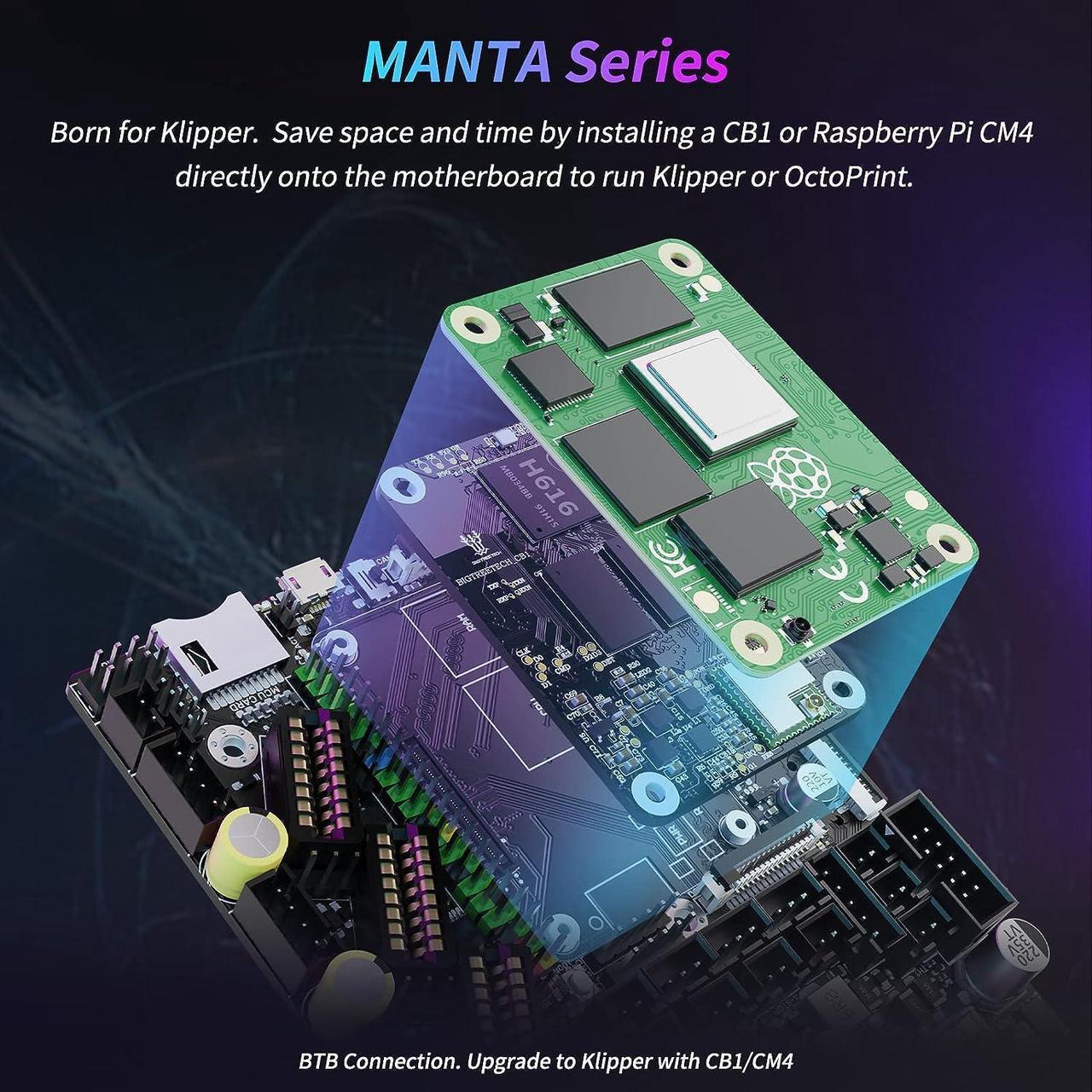 Alt view image 3 of 7 - Manta E3EZ + CB1 V2.2 + 5Pcs EZ2209 Kit Support Running Klipper Firmware Silent Control Board Kit for Ender-3 V2 Ender-3 Pro Ender-3 BIQU B1 3D Printers