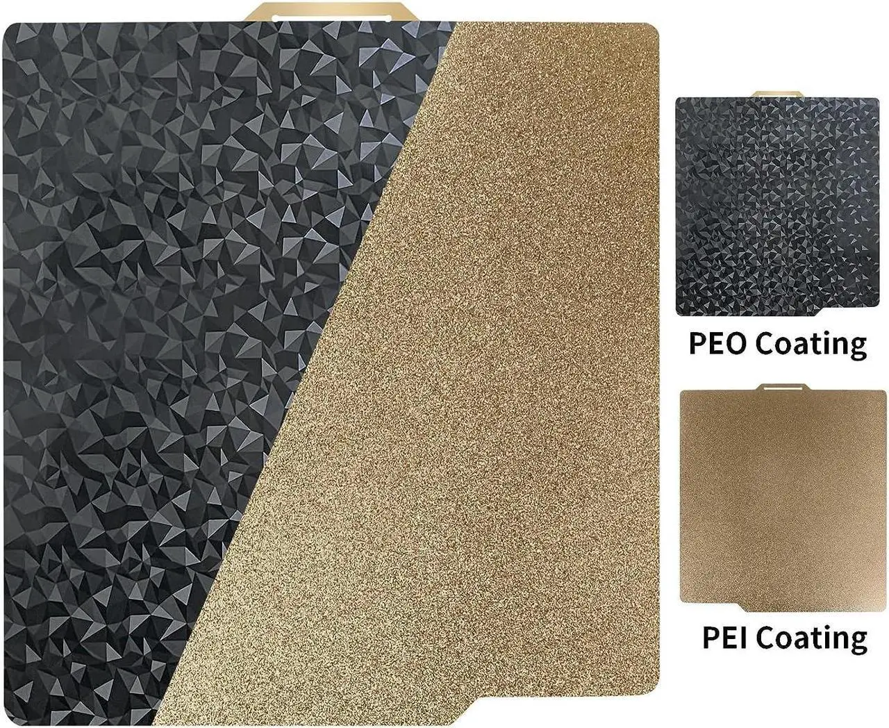 Alt view image 3 of 6 - IdeaFormer Smooth Diamond PEO+Textured PEI Plate for Bambu Lab X1 X1C P1P P1S A1, Double Sided Textured PEO PEI Build Plate for Bambulab Series 3D Printers